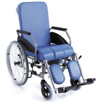 Moretti - Komoda Sedia a Rotelle Reclinabile in Similpelle Blu