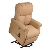Poltrona Relax per Anziani e Disabili Elevabile e Reclinabile con Alzata Assistita 1 Motore in Ecopelle Beige