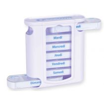 Portapillole settimanale a 4 scomparti Tower - Inglese/Francese