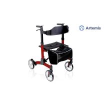 Moretti Artemis rollator pieghevole in alluminio verniciato con chiusura a passeggino, 136 kg