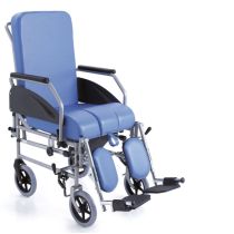 Moretti Mopedia - Sedia Comoda Reclinabile 4 Ruote - Blu Similpelle