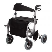 Rollator in Alluminio Doppia Funzione con Supporto Lombare