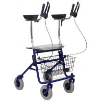 Rollator con Appoggi Antibrachiali Regolabili in Acciaio Blu