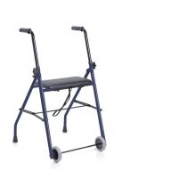 NETTUNO - Deambulatore Pieghevole 2 Ruote con Seduta in Acciaio