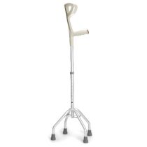 Mopedia quadripode base larga con appoggio brachiale in alluminio anodizzato e puntali antiscivolo