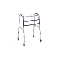 Mopedia deambulatore pieghevole in alluminio anodizzato con 4 ruote e freni regolabile in altezza