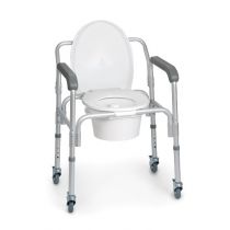 Sedia Comoda 4 in 1 con Ruote e Altezza Regolabile in Alluminio