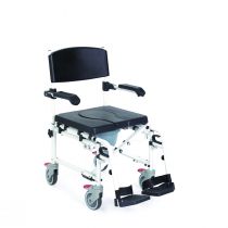 Mopedia sedia per doccia e WC in alluminio verniciato con seduta e schienale morbidi in poliuretano