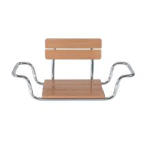Mopedia sedile per vasca da bagno regolabile in acciaio cromato e legno impermeabile antiruggine