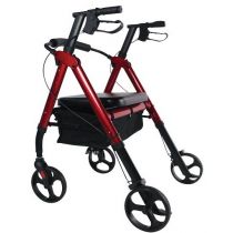 Sedia Mobile Rollator Neo XL - Alluminio Rosso - Seduta Extra-Large