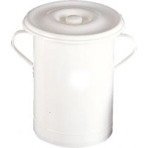 Kyara vaso da comodo in polipropilene bianco con manici e coperchio dimensioni 28,5x32,5x33 cm