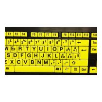 Tastiera Alto Contrasto Tasti Gialli Caratteri Neri XL con LED USB