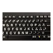 Tastiera Alto Contrasto Tasti Neri Caratteri Bianchi XL LED USB