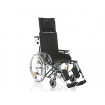 Ardea Comfy-S carrozzina pieghevole in acciaio con schienale prolungato regolabile nero nylon