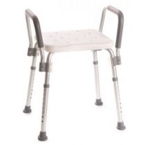 Sedile Doccia Regolabile con Braccioli in Alluminio e Polietilene